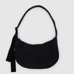 NWT BAGGU Medium Nylon Crescent Bag in Black